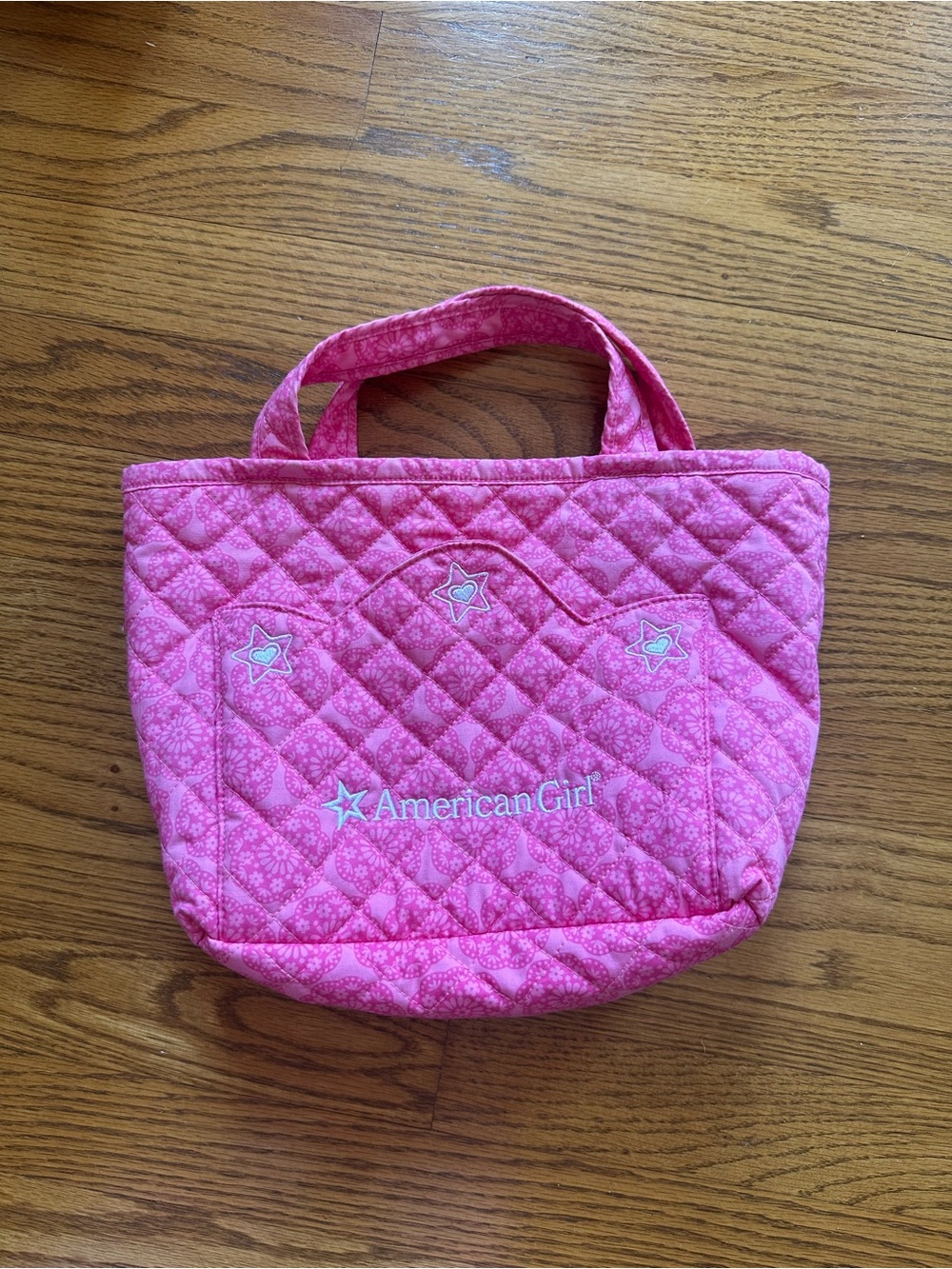 American Girl Pink Quilted Diaper Bag